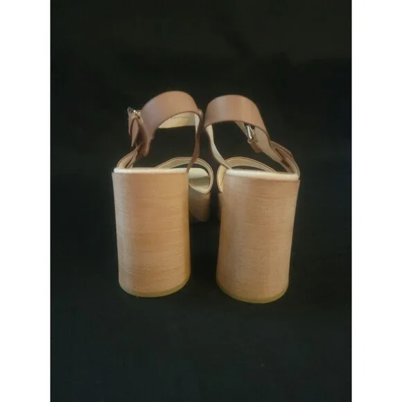 Dolce Vita Elly Platform tan leather ankle strap block heal size 10 Boho Anthro - Picture 4 of 10